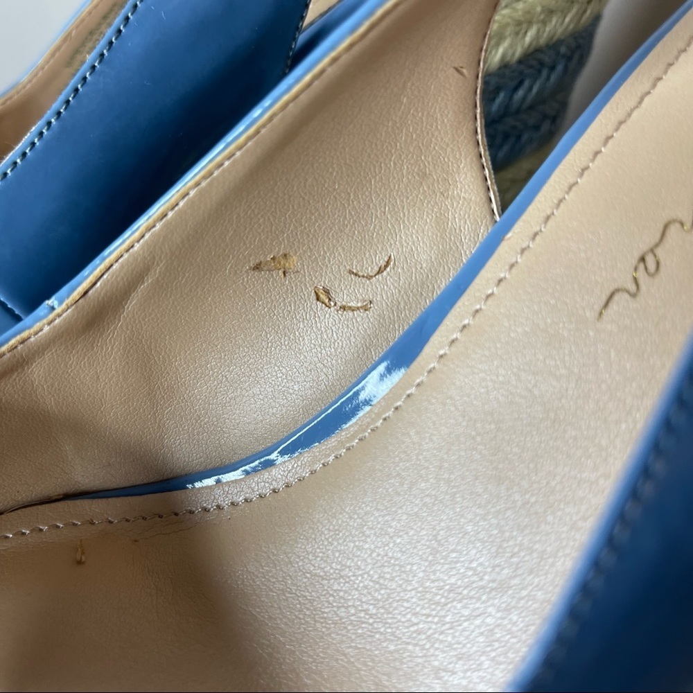 Marc Fisher Espadrille Wedge Sandals Blue Size 7 Read - Picture 6 of 16